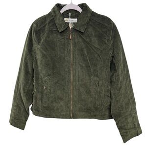 Montanaco Women's Olive Green Corduroy Bomber Jacket Size L
